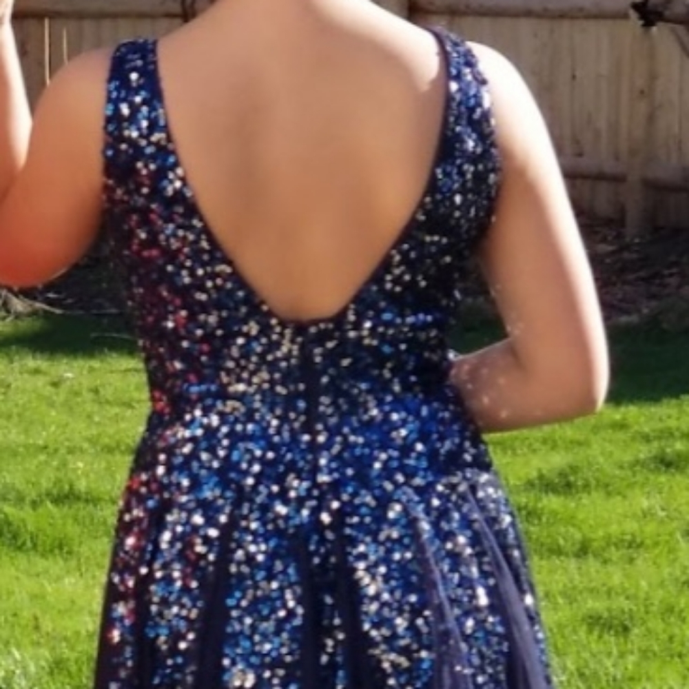 Navy Blue Prom Dress - Picture 2 of 4